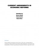 Current Amendments in Economic Reforms of Pakistan