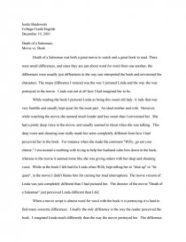 The Problem Of Evil Essay Death Of A Sman Movie Vs Book Essay Zoom Zoom Traffic Jam Essay also The Yellow Wallpaper Essay Topics Death Of Salesman Essay Compare And Contrast The Struggle For Persuasive Essay About School Uniform