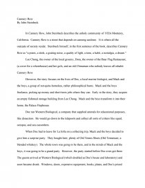steinbeck cannery row summary