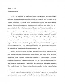 meaning and purpose of life essay