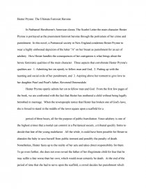 hester prynne essay