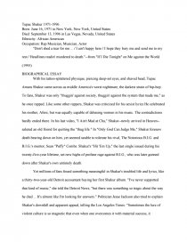 Реферат: 2Pac Shakur Essay Research Paper 2Pac Shakur