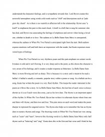 comparing the two poems when we two parted and la belle comparing poems essay