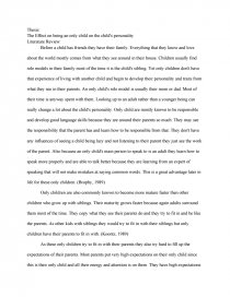 The Effect On Being An Only Child On The Child S Personality Research Paper