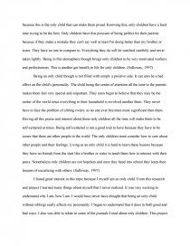 The Effect On Being An Only Child On The Child S Personality Research Paper