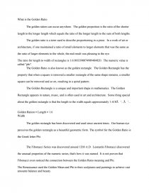 Реферат: The Golden Ratio Essay Research Paper The