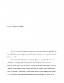 Functions of Management Paper