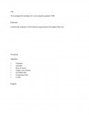 To Investigate the Resistance of a Wire Using the Equation V=ir