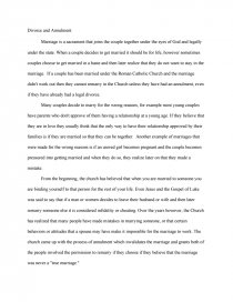 essay divorce