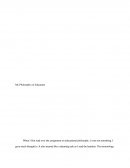 My Phlosophy on Education