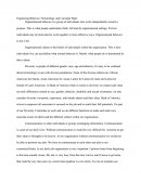 Organizing Behavior Terminology and Concepts Paper