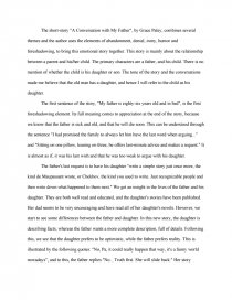 Short Story A Conversation With My Father Essay