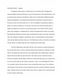 Religion Essay ~ Baptism