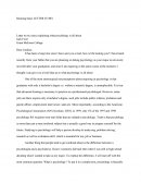 Letter Explaining What Psychology Is All About