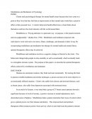 Mindfulness and Meditation in Psychology