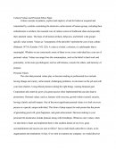 Cultural Values and Personal Ethics Paper