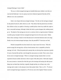 for and against essay on arranged marriages