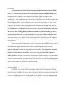 The Imf and the World Bank, a Social and Economical Perspective
