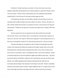 Example Of College Essay The Importance Of English Essay also What Is Essay In Literature Wendys Crisis Management Essay Model English Essays