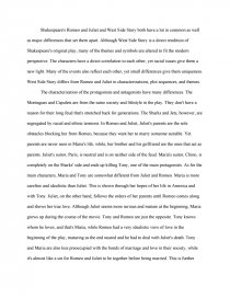 romeo and juliet book and movie comparison essay
