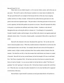 Реферат: Beowulf Good Vs Evil Essay Research Paper