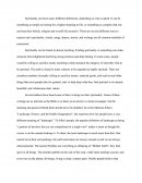 Spirituality Essay