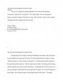 The American Psychological Association Format