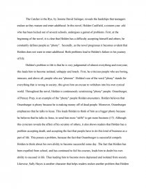 essay catcher in the rye