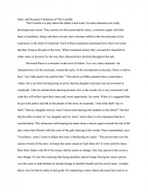 Static And Dynamic Characters Of The Crucible Essay Static And Dynamic Characters Of The Crucible Essay
