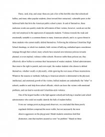 bullying in schools causes effects and possible solutions essay on bullying in schools