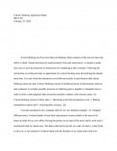 Critical Thinking Application Paper