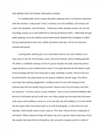 The Importance Of Public Speaking Course Essay