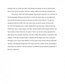 English Essay Ideas Essay Preview Hills Like White Elephants Zoom Zoom Zoom Apa Format For Essay Paper also Custom Cover Letter Purchase Hills Like White Elephants Essay Example English Essay