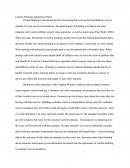 Critical Thinking Application Paper