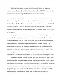 essay on atomic bomb