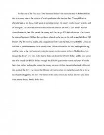 one thousand dollars summary analysis