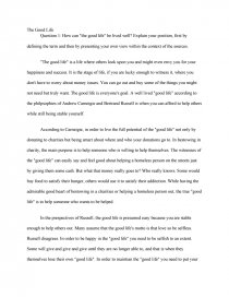 what makes a good life essay