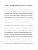 Impact of Advancing Technology on Students’ Life and Social World