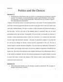 Politics and the Choices