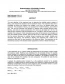 Determination of Solubility Product