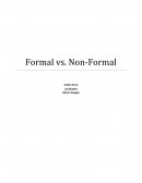 Formal Vs. Non-Formal Education