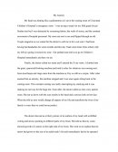 Narrative Essay - My Journey
