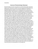 Summary of Nanotechnology’s Big Impact