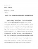 Medical Marijuana Research Paper
