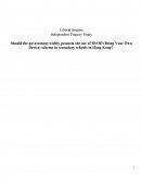 Should the Government Widely Promote the Use of Byod (bring Your Own Device) Scheme in Secondary Schools in Hong Kong?