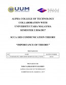 Scca 1023 Communication Theory - Importance of Theory