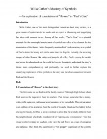 Willa Cather S Mastery Of Symbols An Exploration Of Connotations Of Flowers In Paul S Case Essay