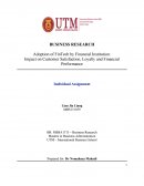 Adoption of Fintech by Financial Institution: Impact on Customer Satisfaction, Loyalty and Financial Performance