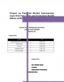 Financial Market Instruments, Loan Overview Bank and Evaluation Health Effects of Micro Health Insurance Placement