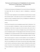 The Sources and Consequences of Embeddedness for the Economic Performance of Organizations: the Network Effect, a Review